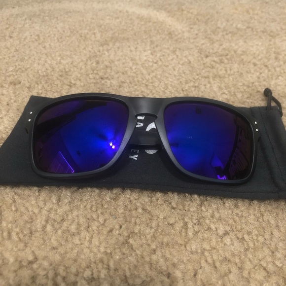 Oakley Other - Oakley Holbrook Blue Reflective 9102 Matte Black Frame